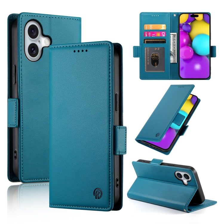 Side Buckle Magnetic Frosted Leather Phone Case, For iPhone 16 Pro, For iPhone 16 Plus, For iPhone 16