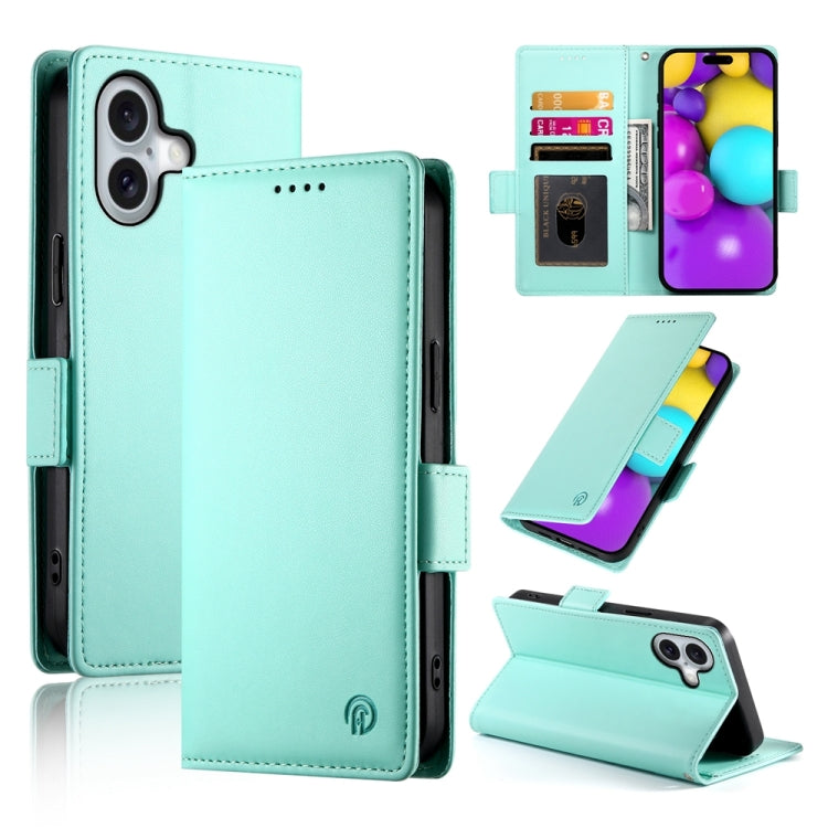 Side Buckle Magnetic Frosted Leather Phone Case, For iPhone 16 Pro, For iPhone 16 Plus, For iPhone 16