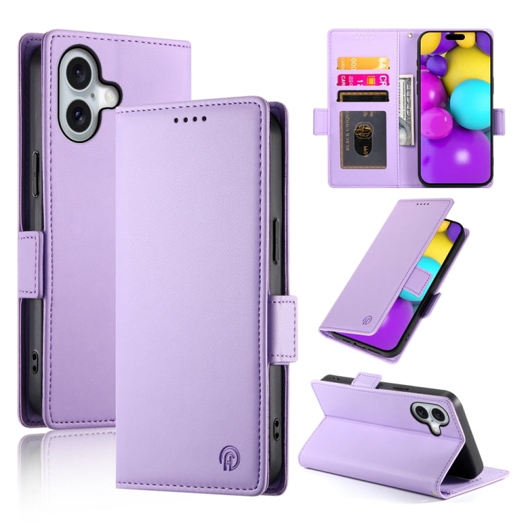 Side Buckle Magnetic Frosted Leather Phone Case, For iPhone 16 Pro, For iPhone 16 Plus, For iPhone 16