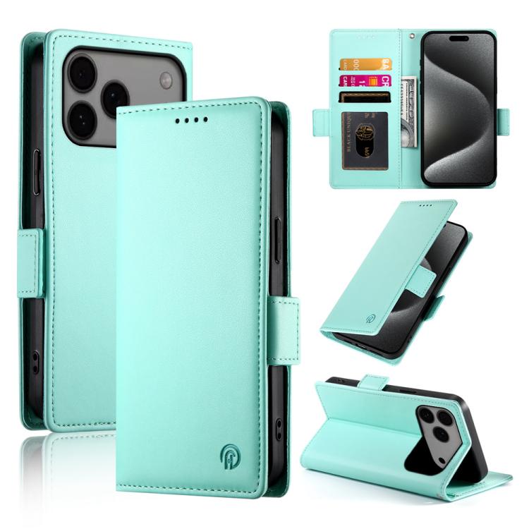 Side Buckle Magnetic Frosted Leather Phone Case, For iPhone 17e / 16e, For iPhone 17 Pro Max, For iPhone 17 Pro