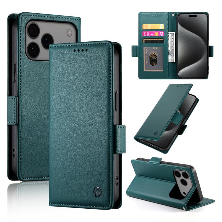 Side Buckle Magnetic Frosted Leather Phone Case, For iPhone 17e / 16e, For iPhone 17 Pro Max, For iPhone 17 Pro