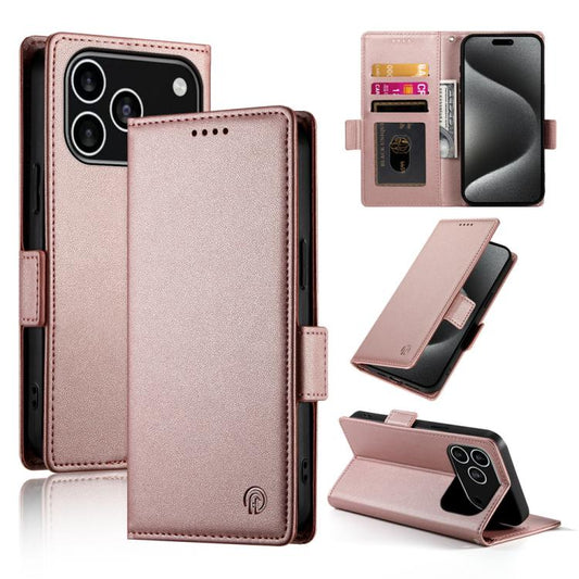 Side Buckle Magnetic Frosted Leather Phone Case, For iPhone 17e / 16e, For iPhone 17 Pro Max, For iPhone 17 Pro