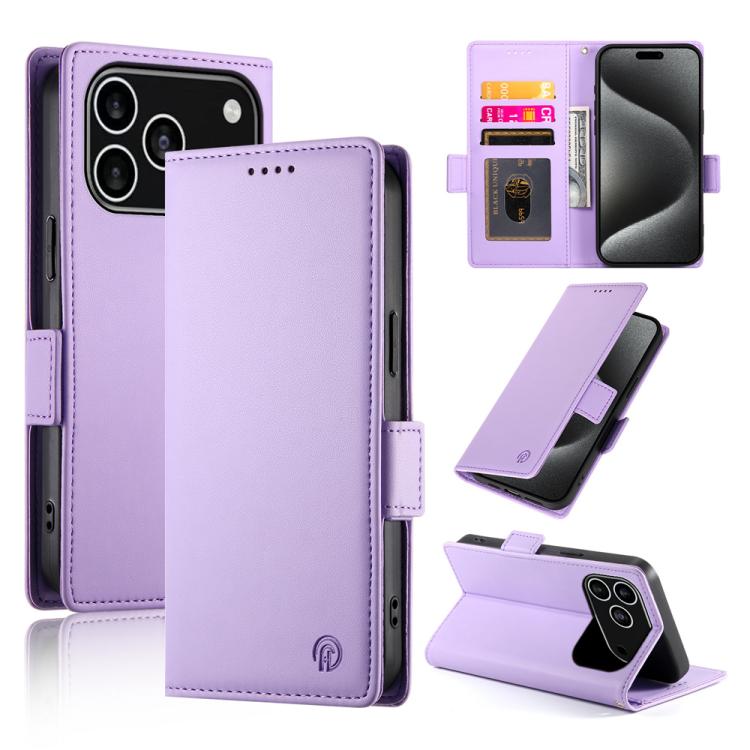 Side Buckle Magnetic Frosted Leather Phone Case, For iPhone 17e / 16e, For iPhone 17 Pro Max, For iPhone 17 Pro
