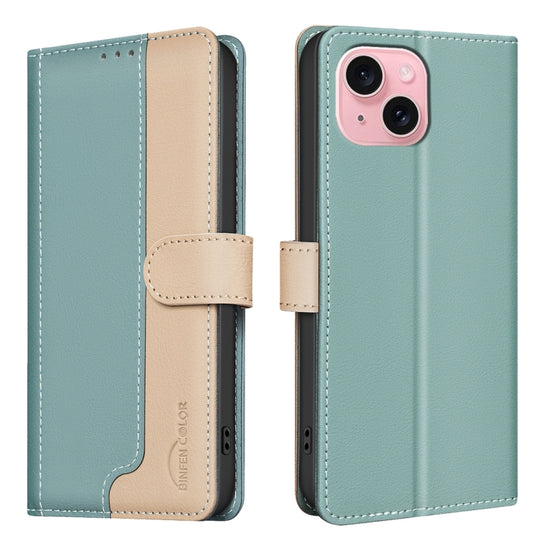 Color Matching RFID Anti-theft Leather Phone Case, For iPhone 15, For iPhone 14 / 13, For iPhone 14 Pro, For iPhone 14 Pro Max