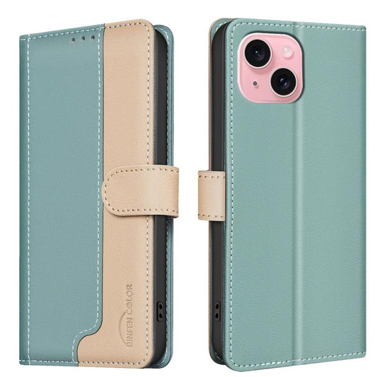 Color Matching RFID Anti-theft Leather Phone Case, For iPhone 15, For iPhone 14 / 13, For iPhone 14 Pro, For iPhone 14 Pro Max