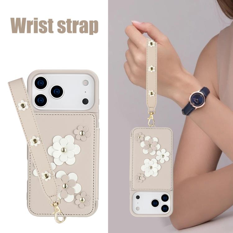Crossbody Flower Pattern Leather Phone Case, For iPhone 17 Pro Max, For iPhone 17 Pro, For iPhone 17, For iPhone Air
