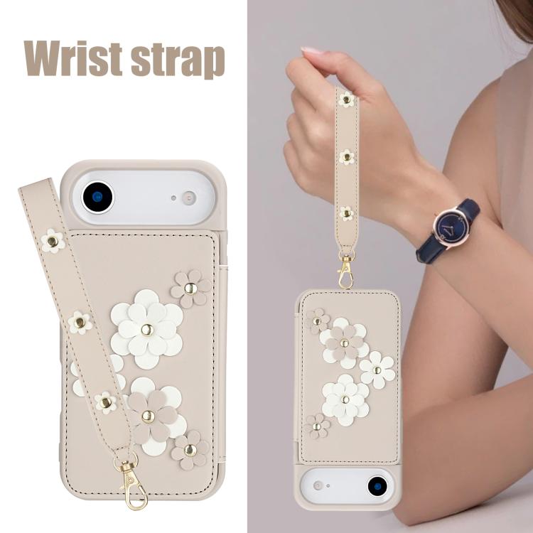 Crossbody Flower Pattern Leather Phone Case, For iPhone 16e, For iPhone 15 Pro Max, For iPhone 15 Pro, For iPhone 15 Plus / 14 Plus