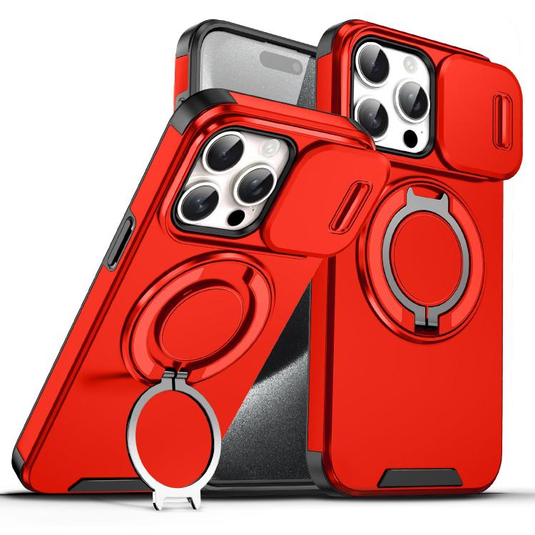 Sliding Camshield Ring Holder Phone Case, For iPhone 16, For iPhone 15 Pro Max, For iPhone 15 Pro, For iPhone 15 Plus