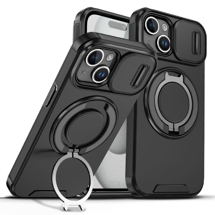 Sliding Camshield Ring Holder Phone Case, For iPhone 15, For iPhone 14 Plus, For iPhone 14, For iPhone 14 Pro