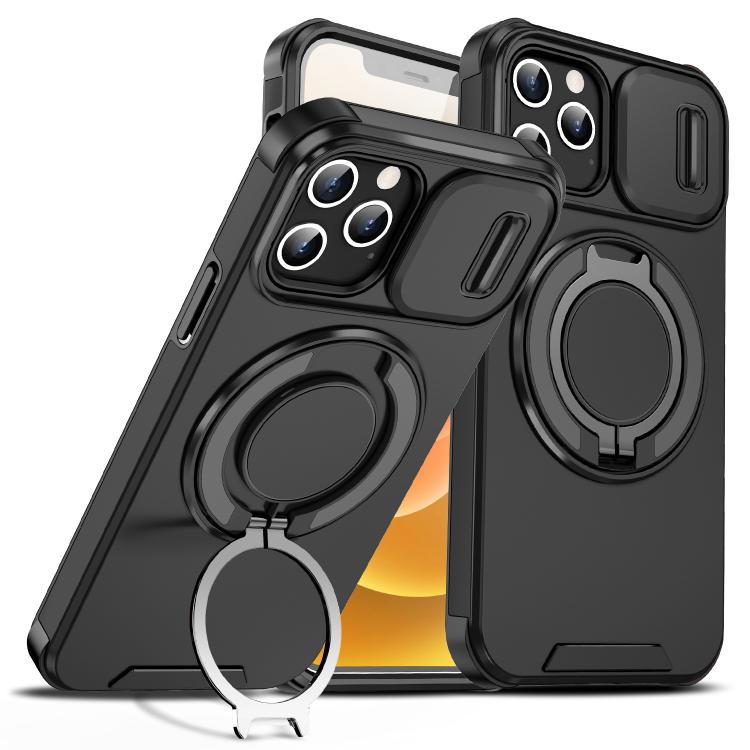 Sliding Camshield Ring Holder Phone Case, For iPhone 11, For iPhone 11 Pro