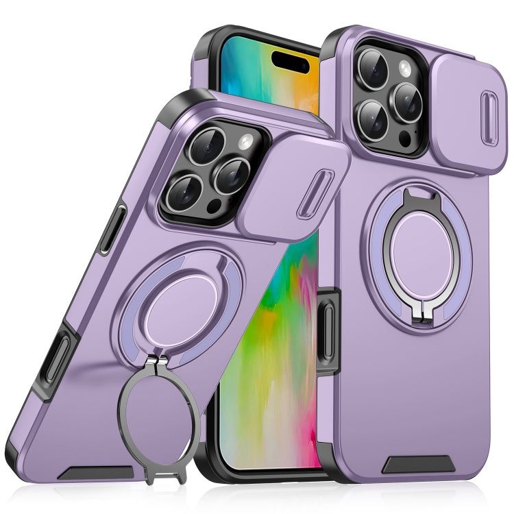 Sliding Camshield Ring Holder Phone Case, For iPhone 16e, For iPhone 16 Pro Max, For iPhone 16 Pro, For iPhone 16 Plus