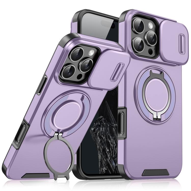 Sliding Camshield Ring Holder Phone Case, For iPhone 16e, For iPhone 16 Pro Max, For iPhone 16 Pro, For iPhone 16 Plus