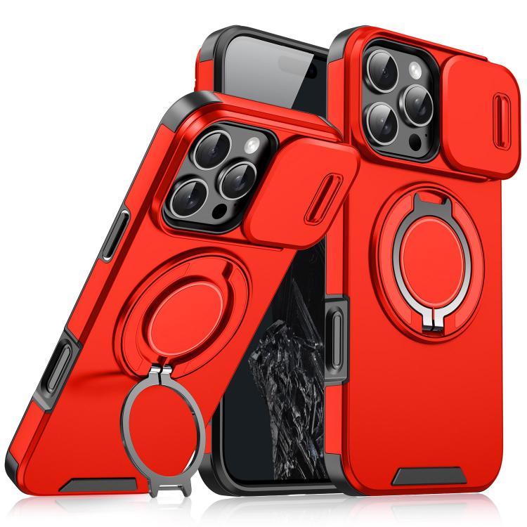 Sliding Camshield Ring Holder Phone Case, For iPhone 16e, For iPhone 16 Pro Max, For iPhone 16 Pro, For iPhone 16 Plus