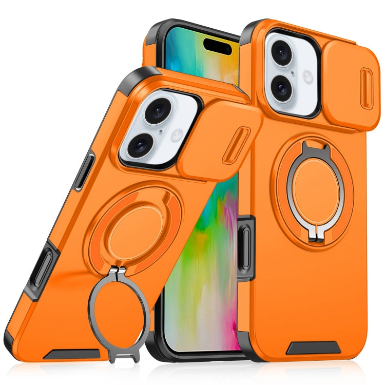 Sliding Camshield Ring Holder Phone Case, For iPhone 16e, For iPhone 16 Pro Max, For iPhone 16 Pro, For iPhone 16 Plus