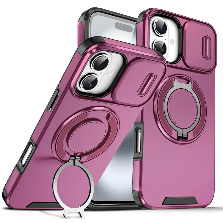 Sliding Camshield Ring Holder Phone Case, For iPhone 16, For iPhone 15 Pro Max, For iPhone 15 Pro, For iPhone 15 Plus