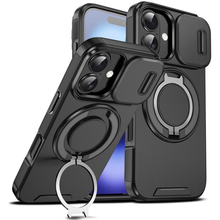 Sliding Camshield Ring Holder Phone Case, For iPhone 16, For iPhone 15 Pro Max, For iPhone 15 Pro, For iPhone 15 Plus