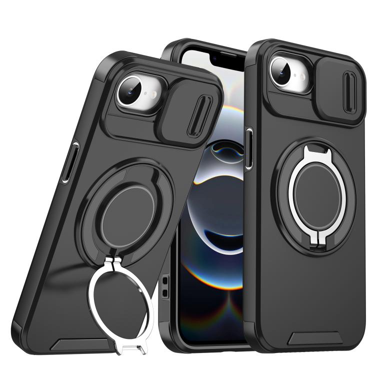 Sliding Camshield Ring Holder Phone Case, For iPhone 16e, For iPhone 16 Pro Max, For iPhone 16 Pro, For iPhone 16 Plus