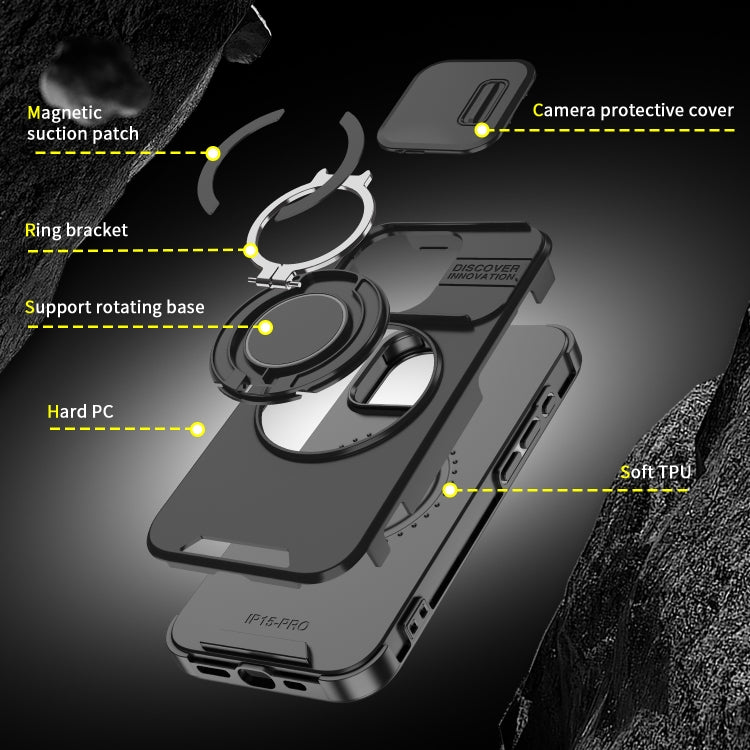 Sliding Camshield Ring Holder Phone Case, For iPhone 11, For iPhone 11 Pro