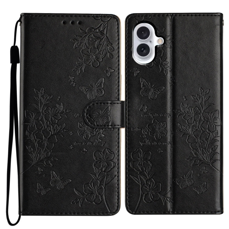 Butterflies and Flowers Leather Phone Case, For iPhone 16, For iPhone 15 Pro Max, For iPhone 15 Pro, For iPhone 15 Plus