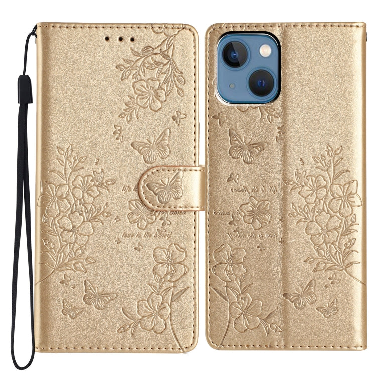 Butterflies and Flowers Leather Phone Case, For iPhone 14 Pro Max, For iPhone SE 2022 / SE 2020, For iPhone 13 Pro Max, For iPhone 13 Pro