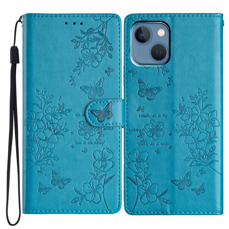 Butterflies and Flowers Leather Phone Case, For iPhone 14 Pro Max, For iPhone SE 2022 / SE 2020, For iPhone 13 Pro Max, For iPhone 13 Pro