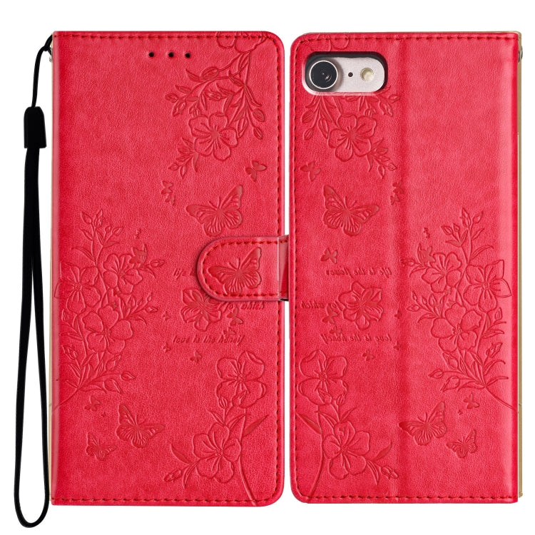 Butterflies and Flowers Leather Phone Case, For iPhone 14 Pro Max, For iPhone SE 2022 / SE 2020, For iPhone 13 Pro Max, For iPhone 13 Pro