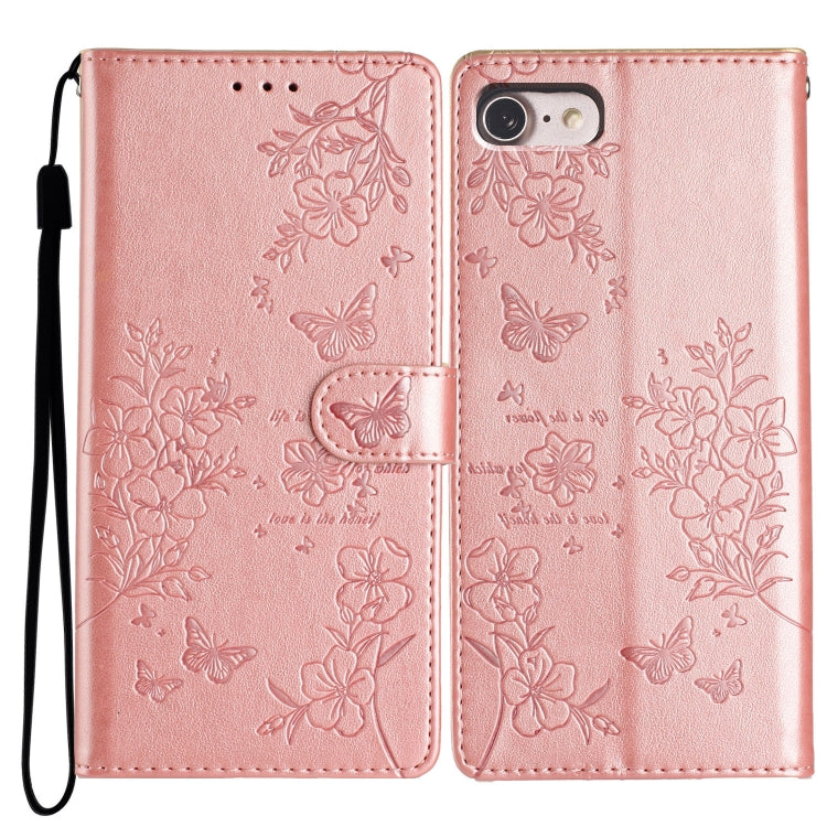 Butterflies and Flowers Leather Phone Case, For iPhone 14 Pro Max, For iPhone SE 2022 / SE 2020, For iPhone 13 Pro Max, For iPhone 13 Pro