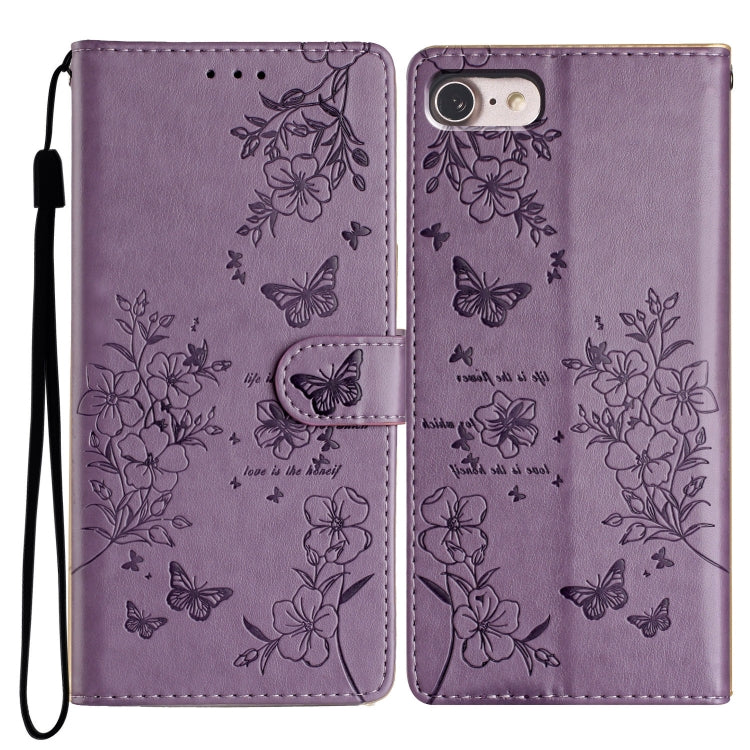 Butterflies and Flowers Leather Phone Case, For iPhone 14 Pro Max, For iPhone SE 2022 / SE 2020, For iPhone 13 Pro Max, For iPhone 13 Pro