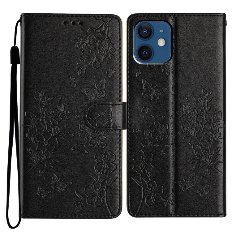 Butterflies and Flowers Leather Phone Case, For iPhone 12 mini, For iPhone 11 Pro Max, For iPhone 11, For iPhone 11 Pro