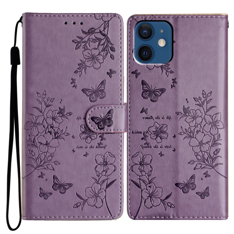 Butterflies and Flowers Leather Phone Case, For iPhone 12 mini, For iPhone 11 Pro Max, For iPhone 11, For iPhone 11 Pro