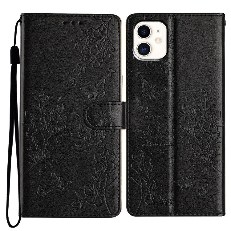 Butterflies and Flowers Leather Phone Case, For iPhone XS / X, For iPhone XR, For iPhone XS Max, For iPhone 8 Plus / 7 Plus