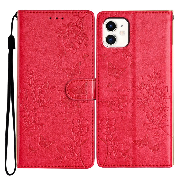 Butterflies and Flowers Leather Phone Case, For iPhone XS / X, For iPhone XR, For iPhone XS Max, For iPhone 8 Plus / 7 Plus