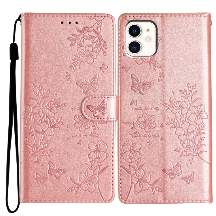 Butterflies and Flowers Leather Phone Case, For iPhone XS / X, For iPhone XR, For iPhone XS Max, For iPhone 8 Plus / 7 Plus