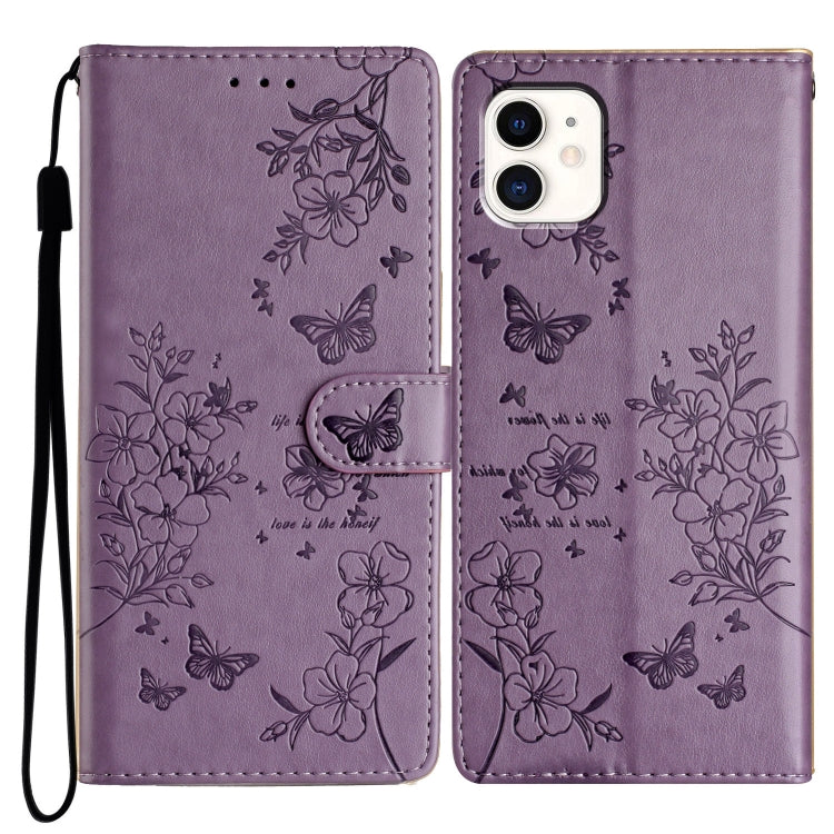 Butterflies and Flowers Leather Phone Case, For iPhone XS / X, For iPhone XR, For iPhone XS Max, For iPhone 8 Plus / 7 Plus