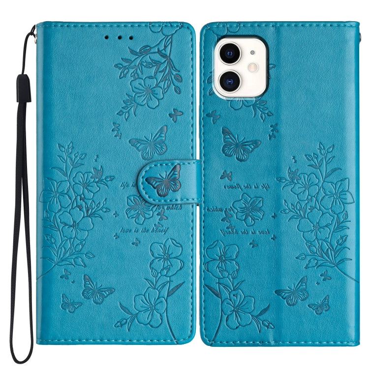 Butterflies and Flowers Leather Phone Case, For iPhone XS / X, For iPhone XR, For iPhone XS Max, For iPhone 8 Plus / 7 Plus