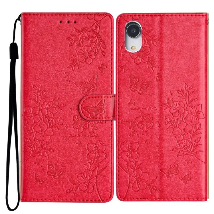 Butterflies and Flowers Leather Phone Case, For iPhone XS / X, For iPhone XR, For iPhone XS Max, For iPhone 8 Plus / 7 Plus
