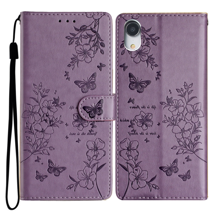 Butterflies and Flowers Leather Phone Case, For iPhone XS / X, For iPhone XR, For iPhone XS Max, For iPhone 8 Plus / 7 Plus