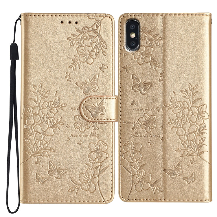 Butterflies and Flowers Leather Phone Case, For iPhone XS Max, For iPhone 8 Plus / 7 Plus