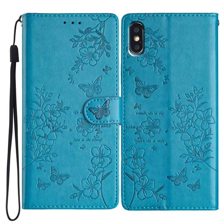 Butterflies and Flowers Leather Phone Case, For iPhone XS Max, For iPhone 8 Plus / 7 Plus