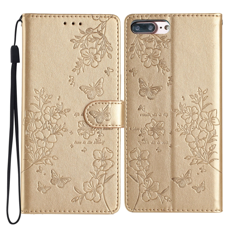 Butterflies and Flowers Leather Phone Case, For iPhone XS Max, For iPhone 8 Plus / 7 Plus