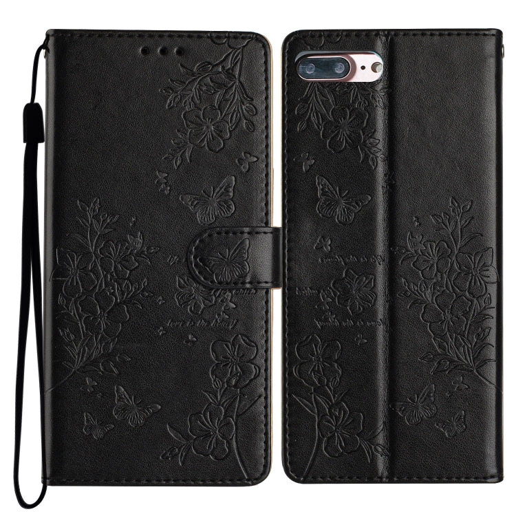 Butterflies and Flowers Leather Phone Case, For iPhone XS Max, For iPhone 8 Plus / 7 Plus