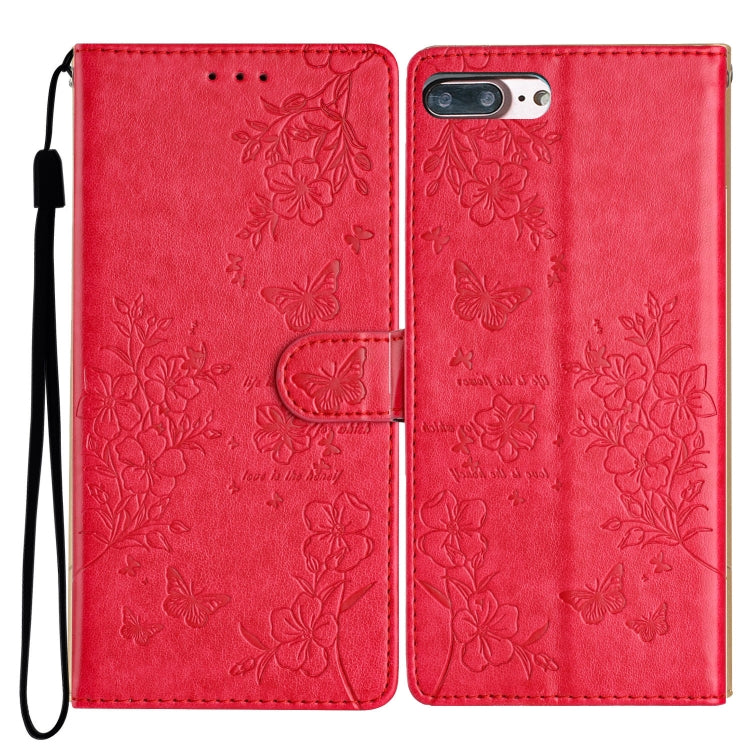 Butterflies and Flowers Leather Phone Case, For iPhone XS Max, For iPhone 8 Plus / 7 Plus