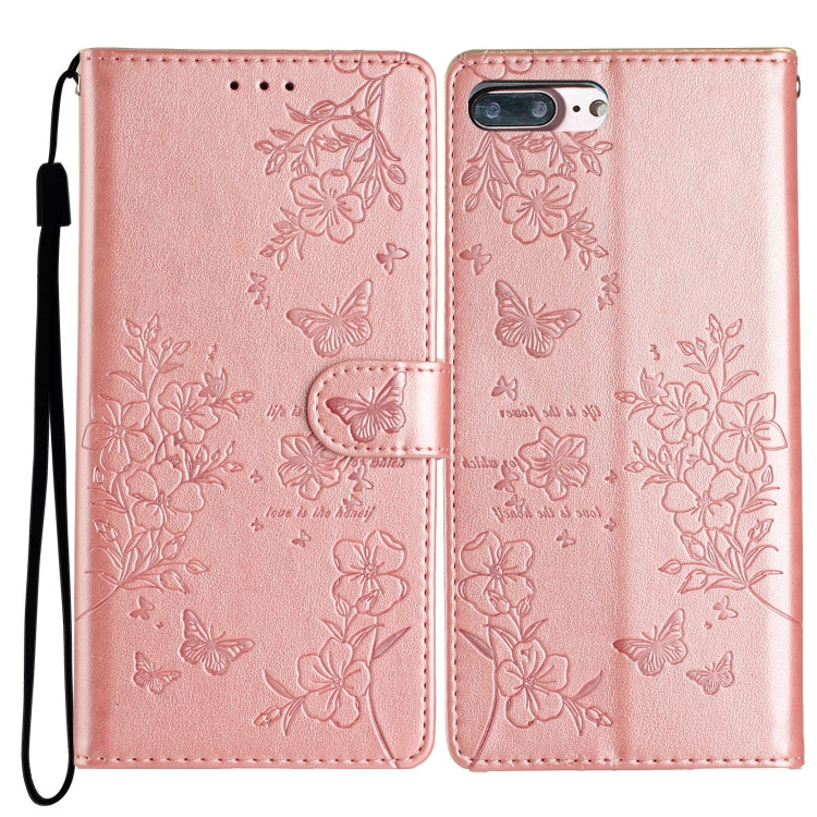 Butterflies and Flowers Leather Phone Case, For iPhone XS Max, For iPhone 8 Plus / 7 Plus