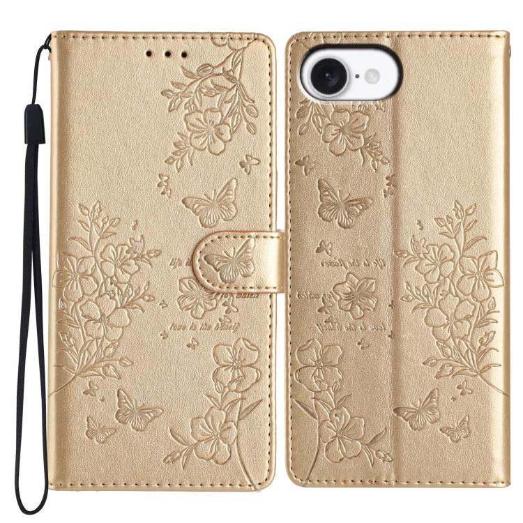 Butterflies and Flowers Leather Phone Case, For iPhone 16e, For iPhone 16 Pro Max, For iPhone 16 Pro, For iPhone 16 Plus