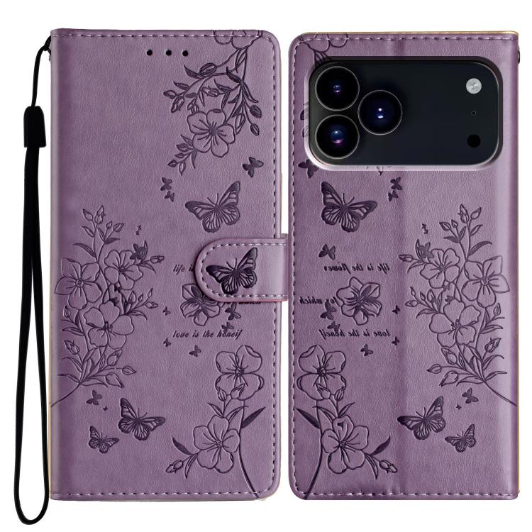 Butterflies and Flowers Leather Phone Case, For iPhone 16e, For iPhone 16 Pro Max, For iPhone 16 Pro, For iPhone 16 Plus