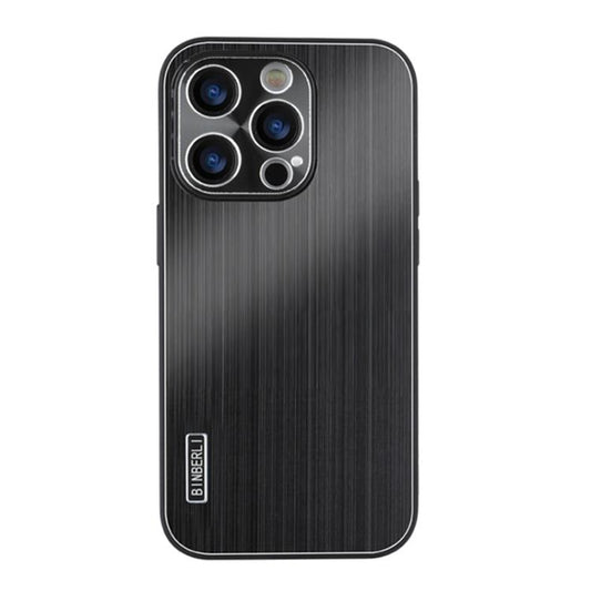 PC Hybrid Aluminum Alloy Brushed Shockproof Phone Case, For iPhone 16 Pro Max, For iPhone 16 Pro, For iPhone 16 Plus, For iPhone 16, For iPhone 15 Pro Max, For iPhone 15 Pro