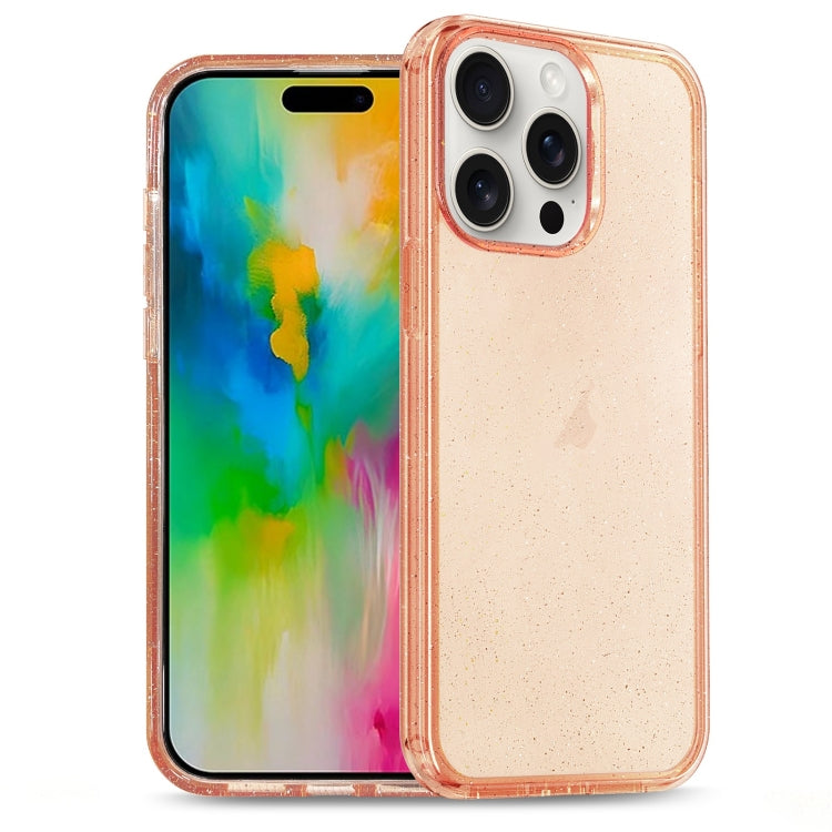 Glitter Powder TPU Hybrid PC Phone Case, For iPhone 16 Pro Max, For iPhone 16 Pro, For iPhone 16 Plus, For iPhone 16