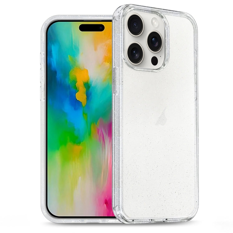 Glitter Powder TPU Hybrid PC Phone Case, For iPhone 16 Pro Max, For iPhone 16 Pro, For iPhone 16 Plus, For iPhone 16