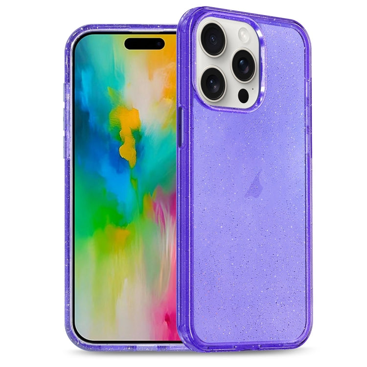 Glitter Powder TPU Hybrid PC Phone Case, For iPhone 16 Pro Max, For iPhone 16 Pro, For iPhone 16 Plus, For iPhone 16