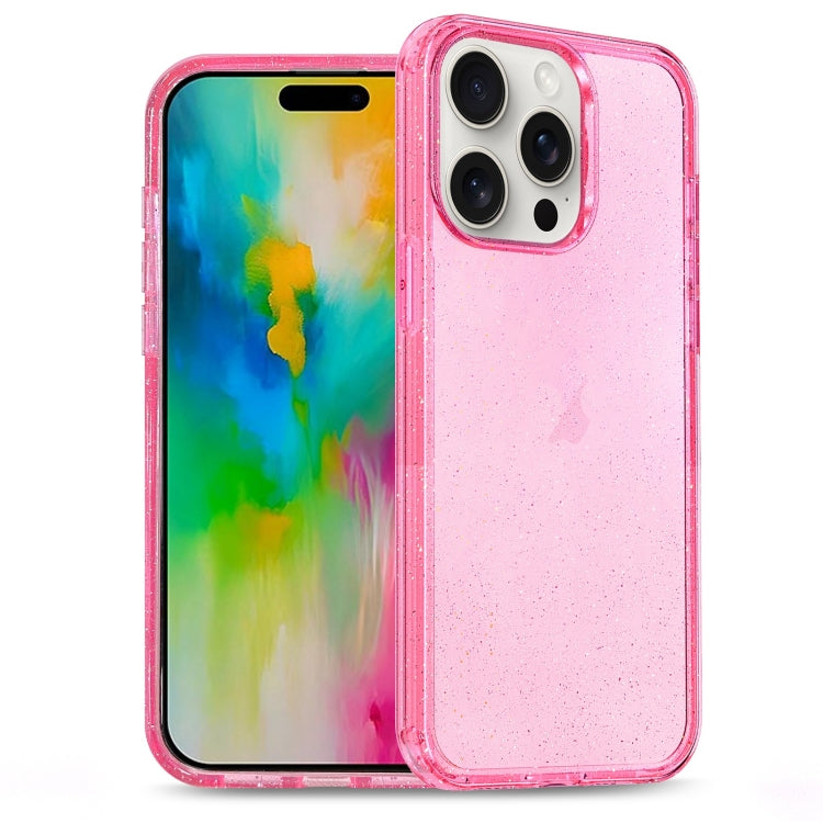 Glitter Powder TPU Hybrid PC Phone Case, For iPhone 16 Pro Max, For iPhone 16 Pro, For iPhone 16 Plus, For iPhone 16